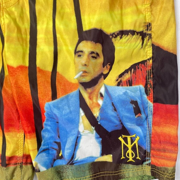 DRAGONFLY Scarface Embroidered Logo Boardshorts Tony Montana Men's 30" Waist - Picture 3 of 6